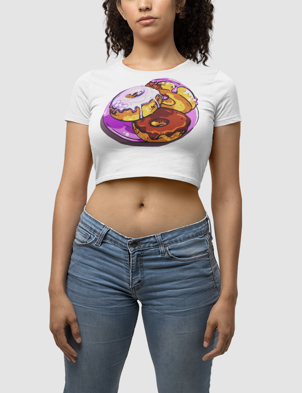Yummy Donuts | Women's Fitted Crop Top T-Shirt OniTakai