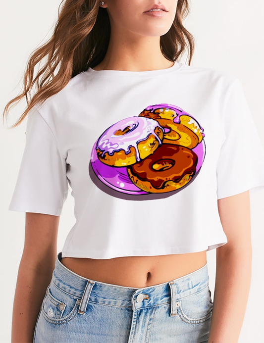 Yummy Donuts | Women's Relaxed Crop Top T-Shirt OniTakai