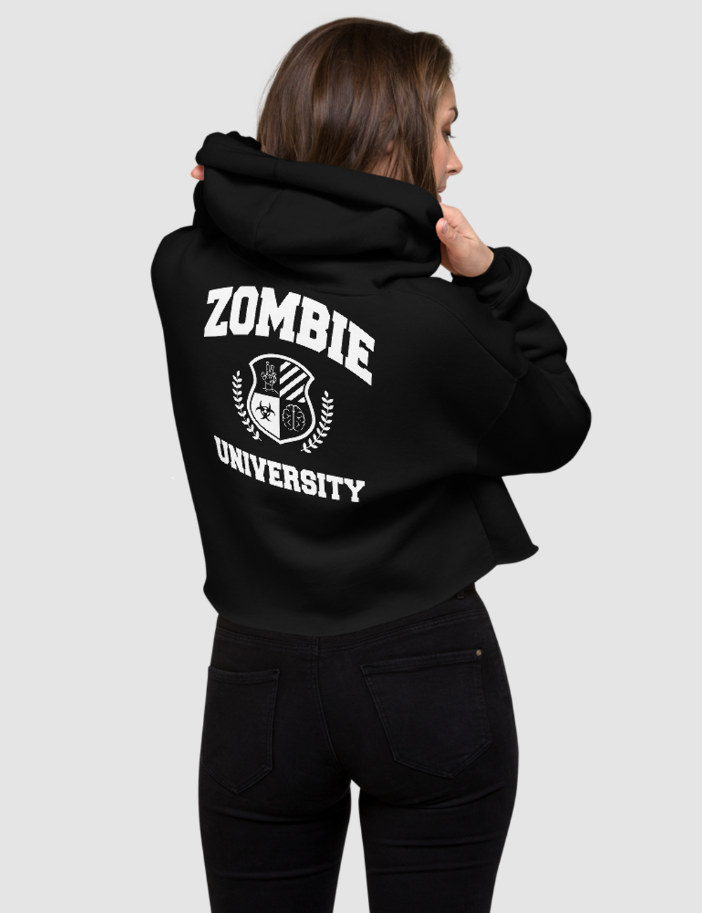 Zombie University | Back Print Crop Hoodie OniTakai
