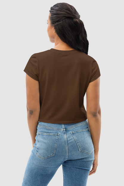 Colovian Deep Brown Women's Sublimated Crop Top T-Shirt