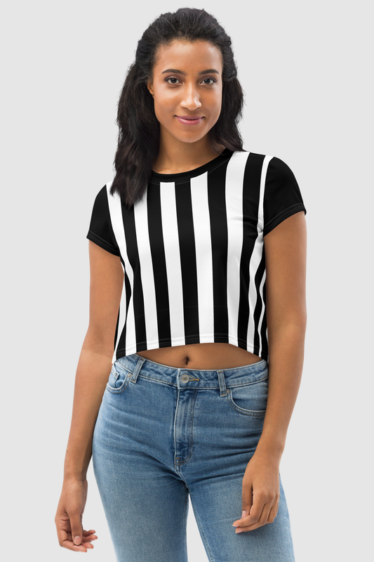 Referee Style Women's Sublimated Crop Top T-Shirt