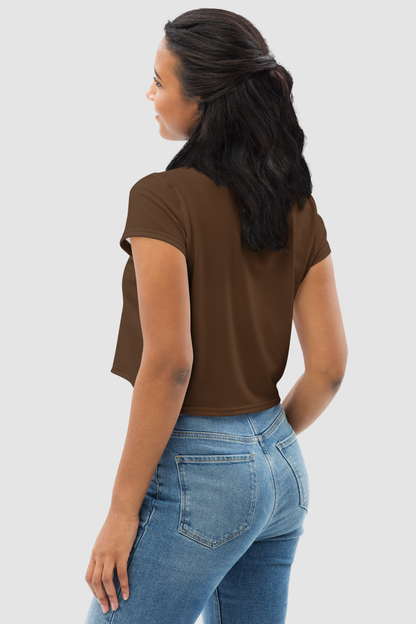 Colovian Deep Brown Women's Sublimated Crop Top T-Shirt