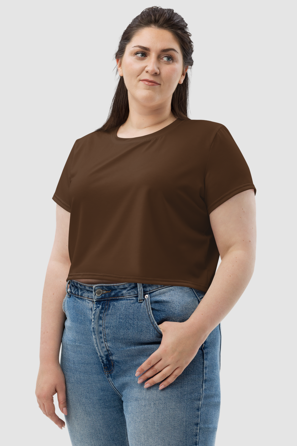 Colovian Deep Brown Women's Sublimated Crop Top T-Shirt