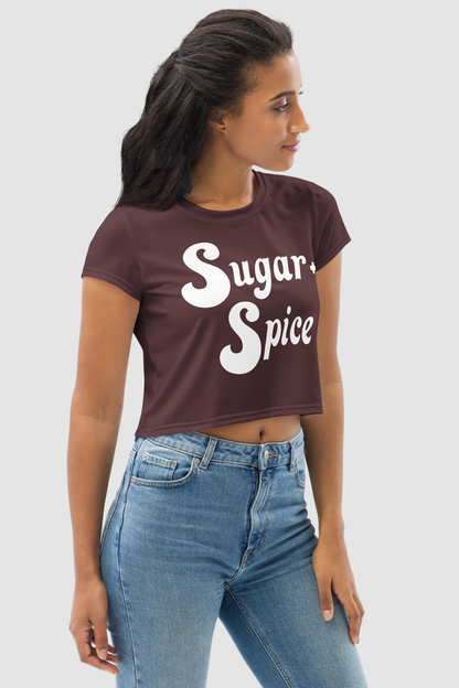 Sugar And Spice Women's Sublimated Crop Top T-Shirt