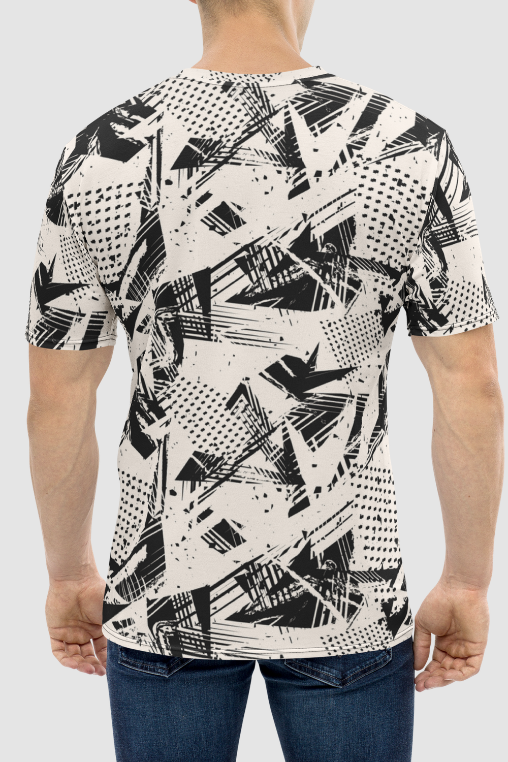 Retro Abstract Contrast Art Print Men's Sublimated T-Shirt