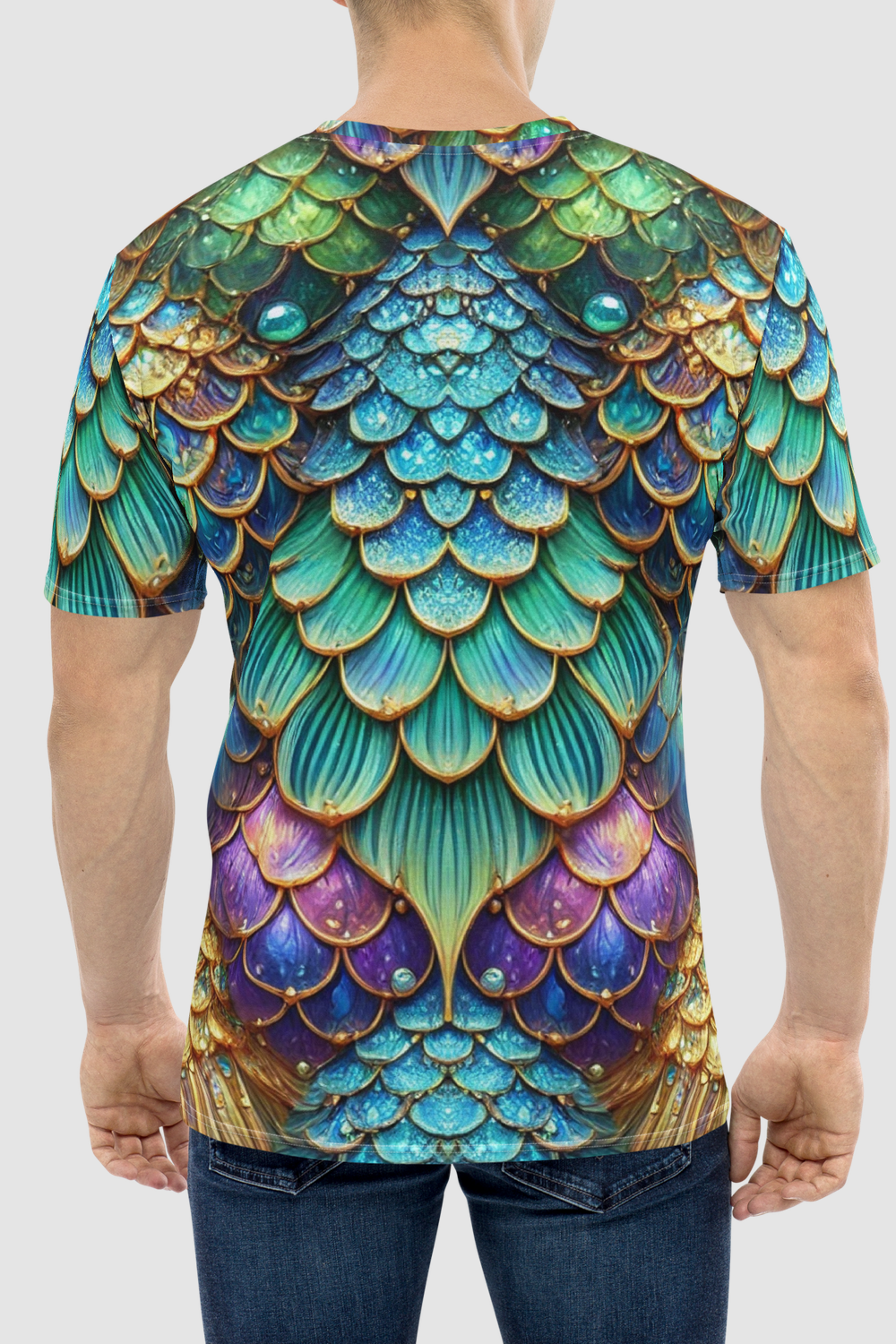 Atlantean Merman Graphic Print Men's Sublimated T-Shirt