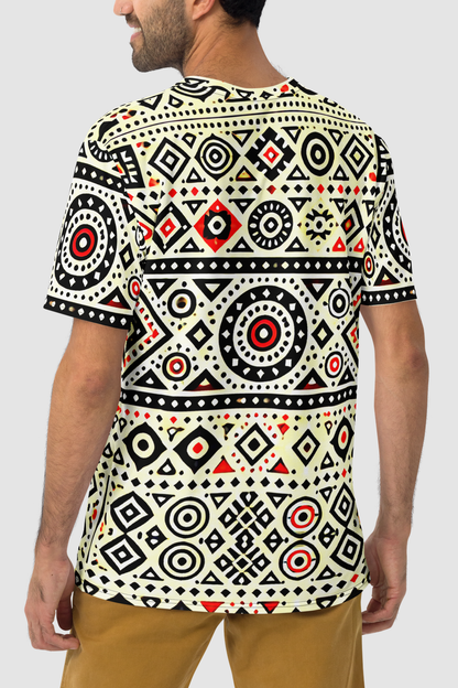 Abstract Exotic Ethnic Graphic Print Men's Sublimated T-Shirt