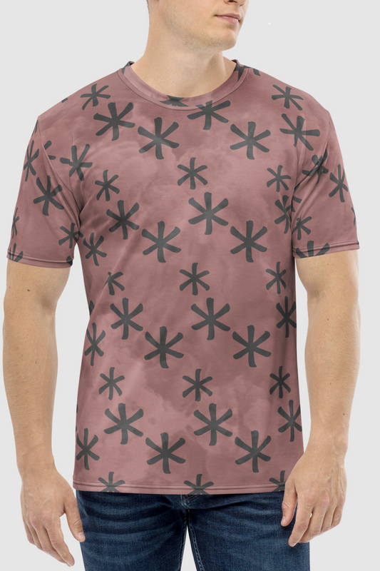 Cloudy Terracotta Tenshi Star Pattern Men's Sublimated T-Shirt