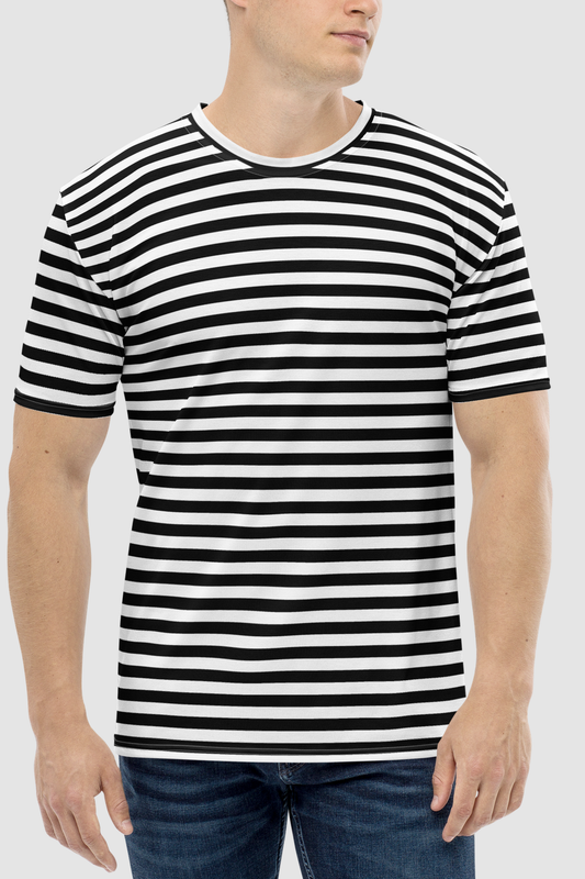 Casual Urban Black Stripe Men's Sublimated T-Shirt