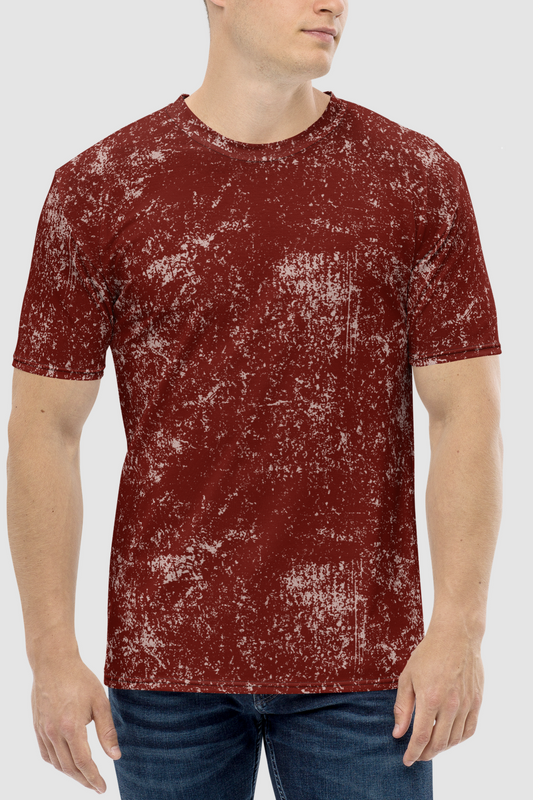 Distressed Crimson Slab Men's Sublimated T-Shirt