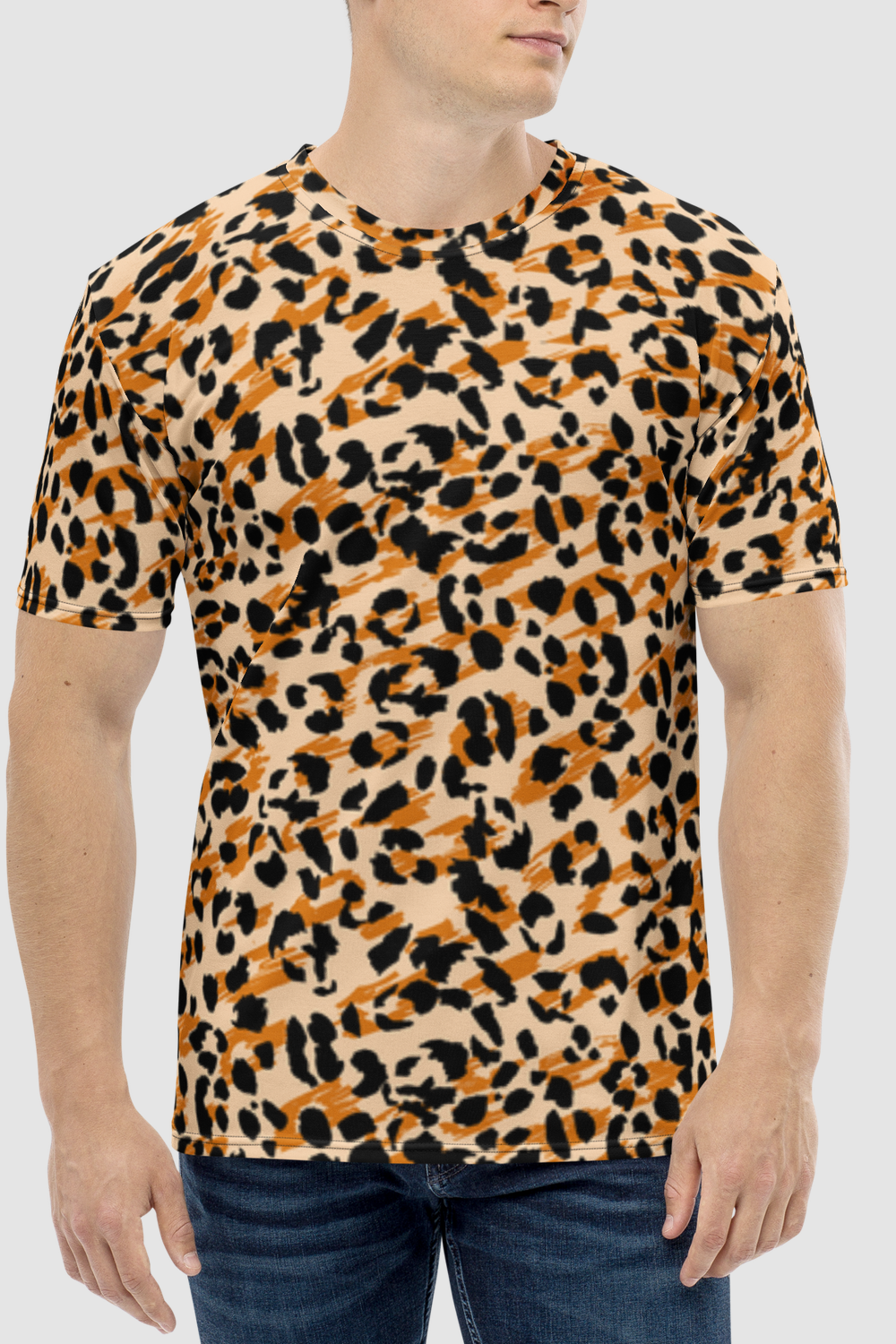 Classic Cheetah Graphic Print Men's Sublimated T-Shirt