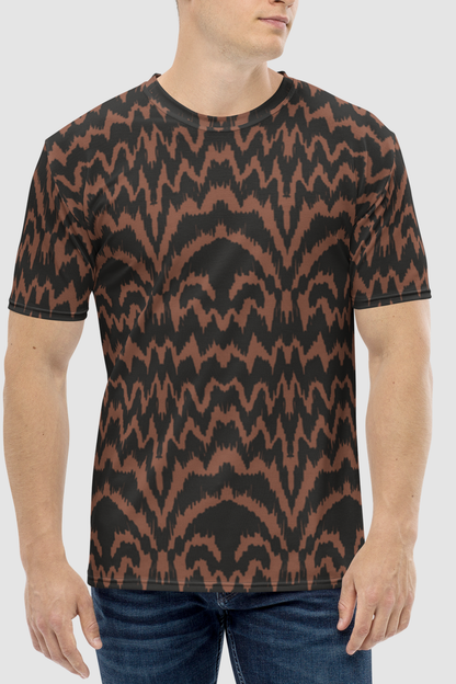 Abstract Cacao Graphic Print Men's Sublimated T-Shirt