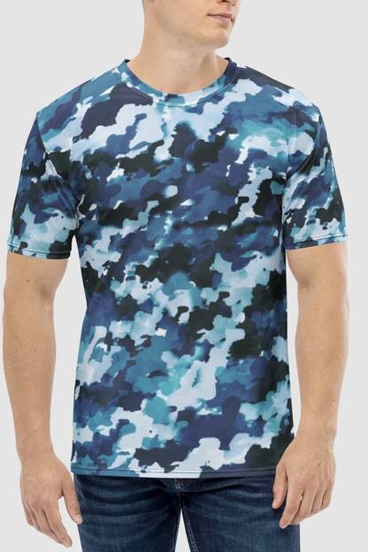 Black Ice Camo Print Men's Sublimated T-Shirt