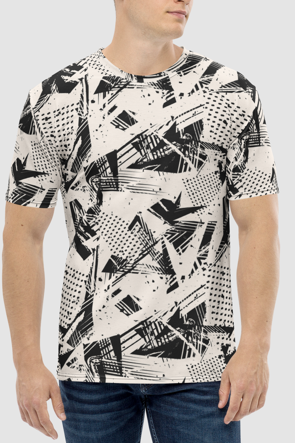 Retro Abstract Contrast Art Print Men's Sublimated T-Shirt