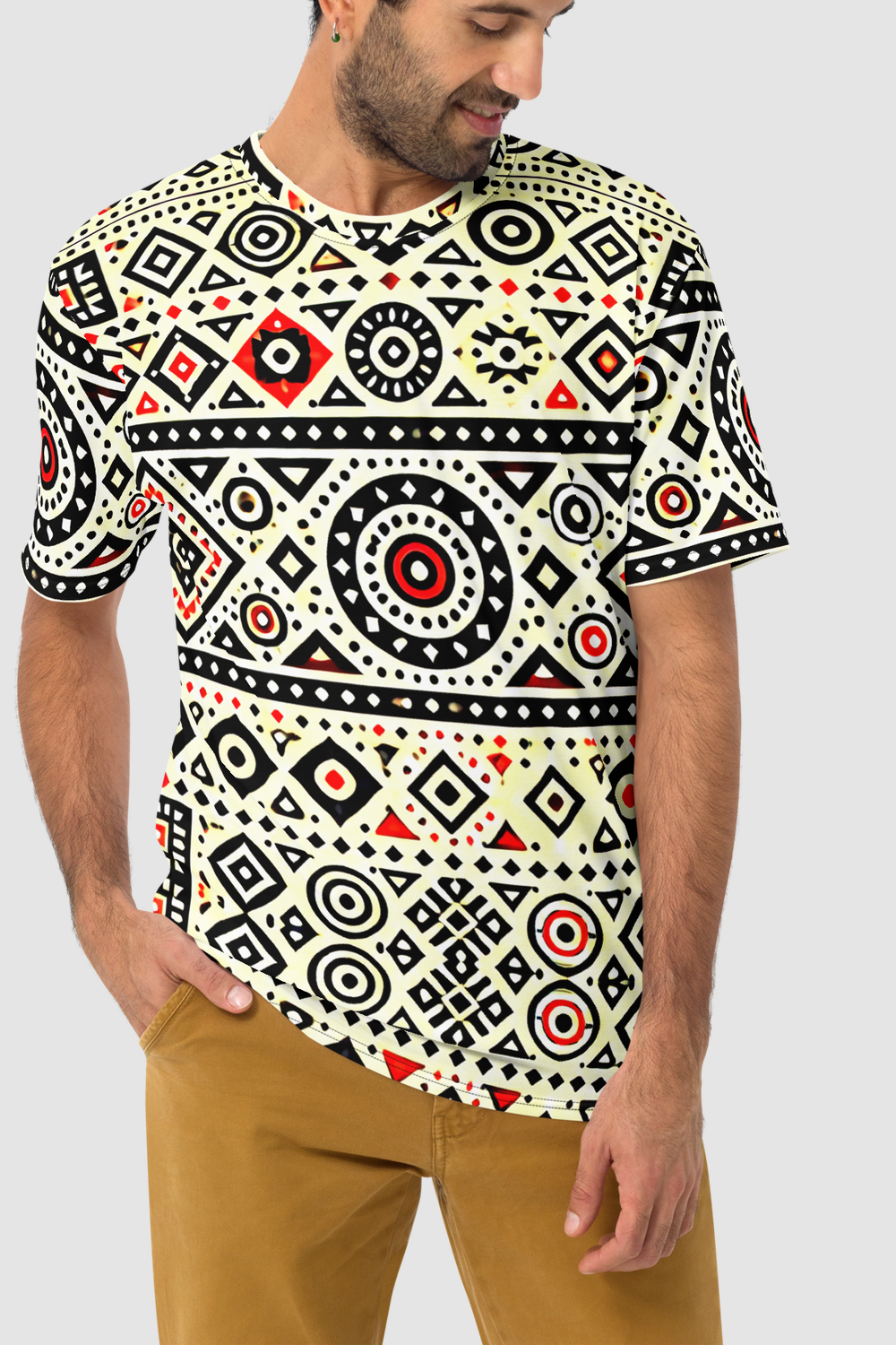 Abstract Exotic Ethnic Graphic Print Men's Sublimated T-Shirt