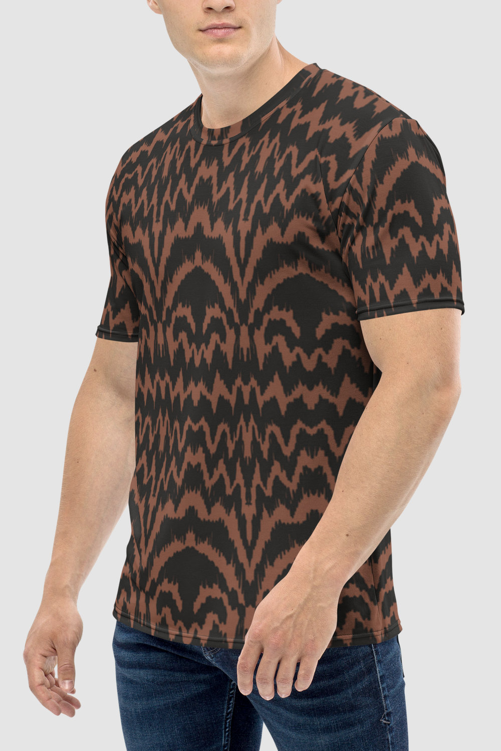 Abstract Cacao Graphic Print Men's Sublimated T-Shirt