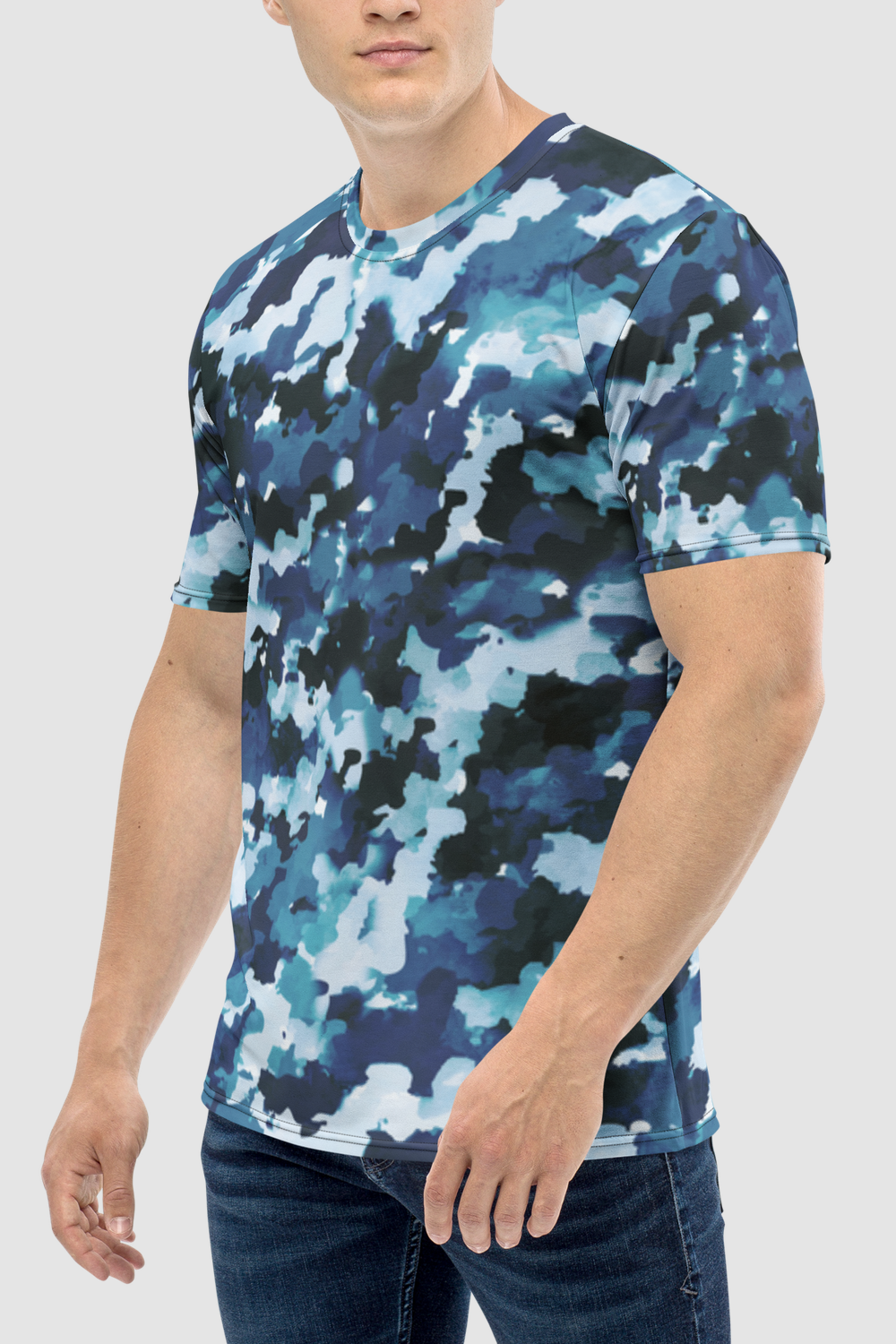 Black Ice Camo Print Men's Sublimated T-Shirt