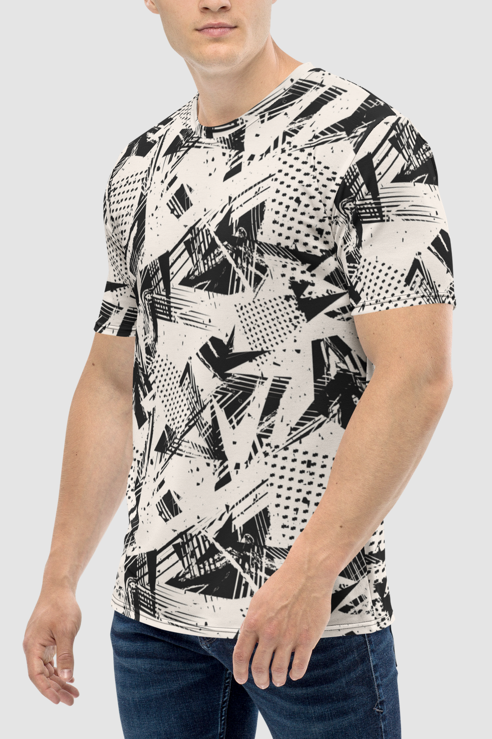 Retro Abstract Contrast Art Print Men's Sublimated T-Shirt