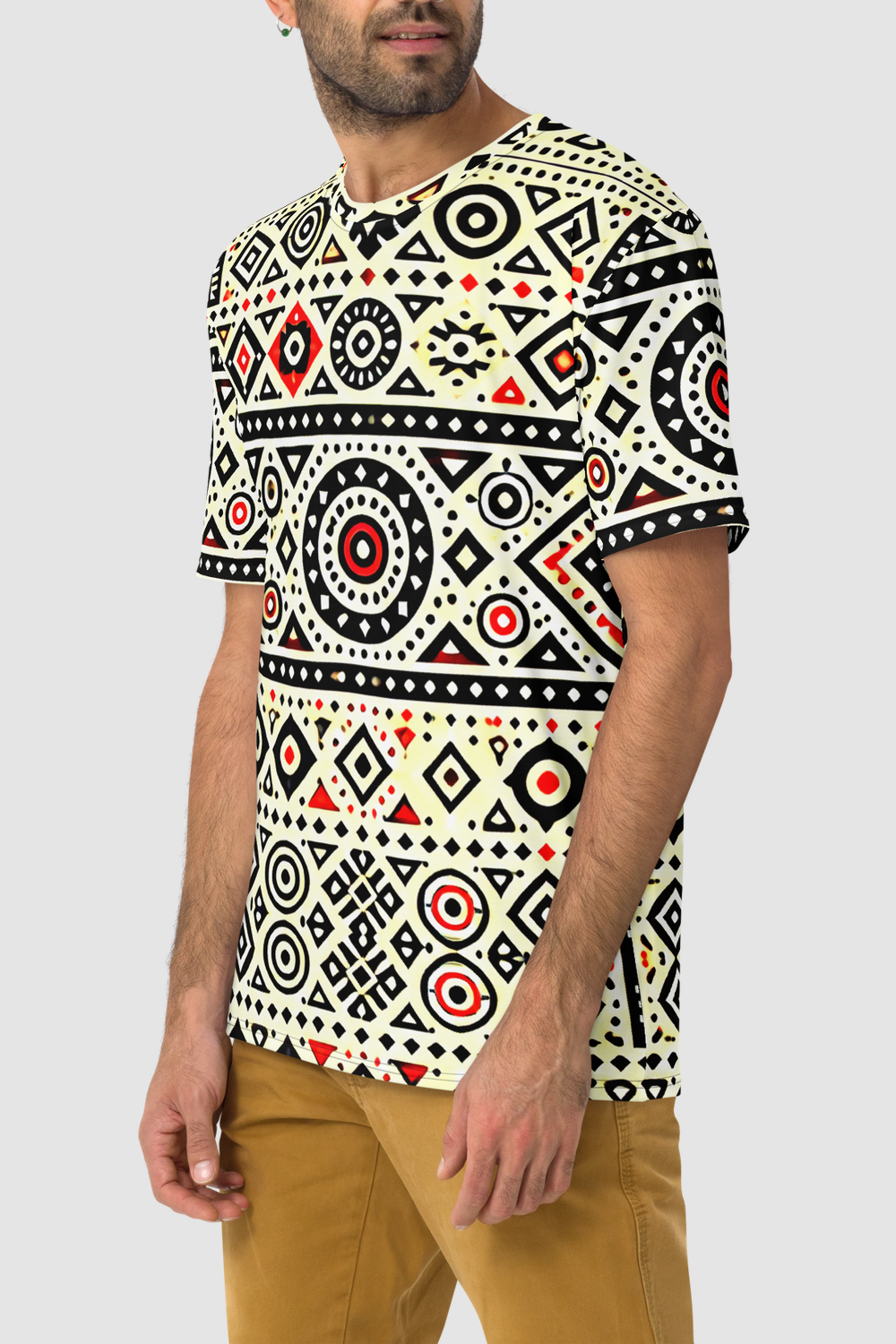 Abstract Exotic Ethnic Graphic Print Men's Sublimated T-Shirt