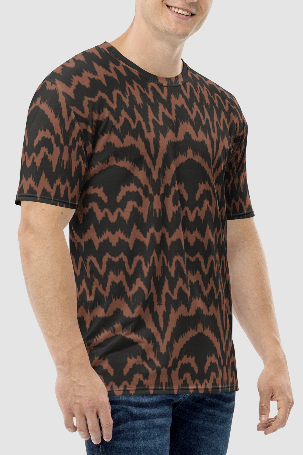 Abstract Cacao Graphic Print Men's Sublimated T-Shirt