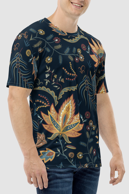 Dark Jungle Exotic Paisley Graphic Print Men's Sublimated T-Shirt