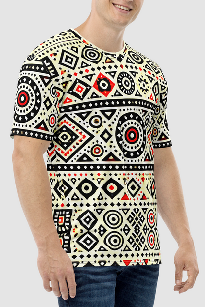 Abstract Exotic Ethnic Graphic Print Men's Sublimated T-Shirt