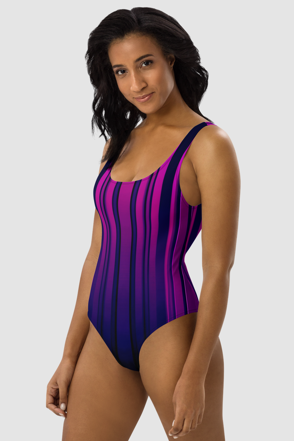 Abstract Dark Purple Ombre Women's One-Piece Swimsuit