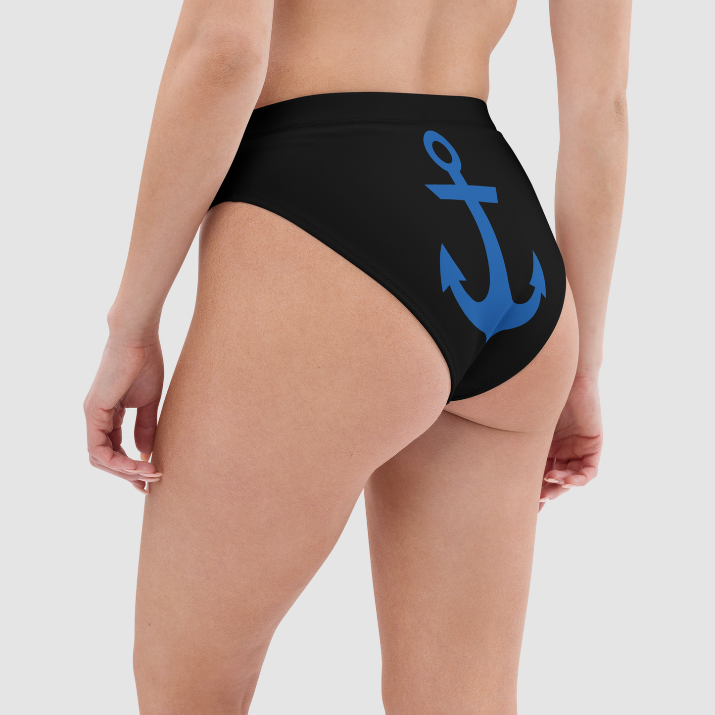 Sea Anchor Graphic Print Women's High-Waist Bikini Bottom