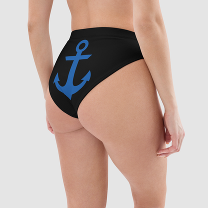 Sea Anchor Graphic Print Women's High-Waist Bikini Bottom