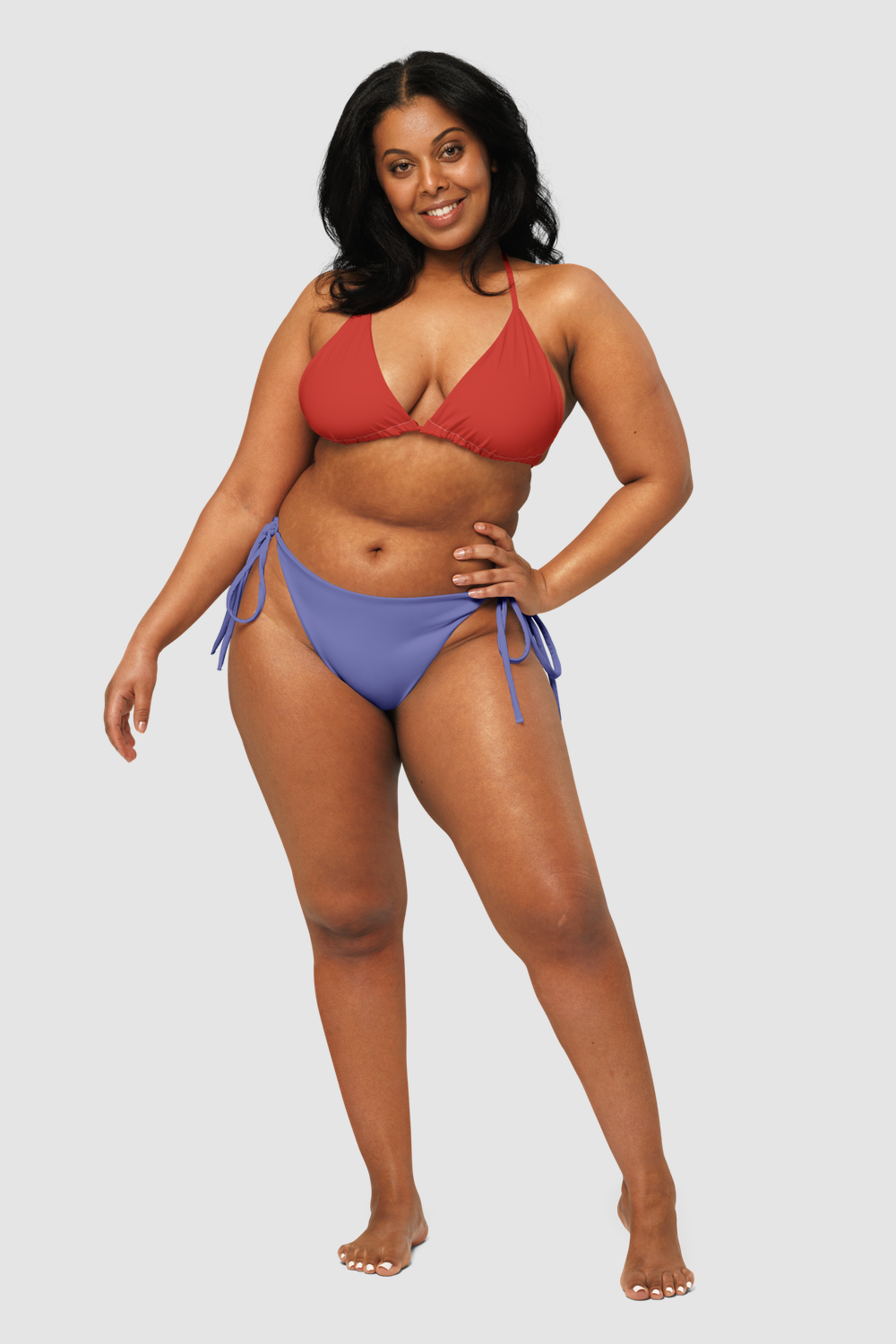 Bathers Beach Red Blue Recycled String Bikini