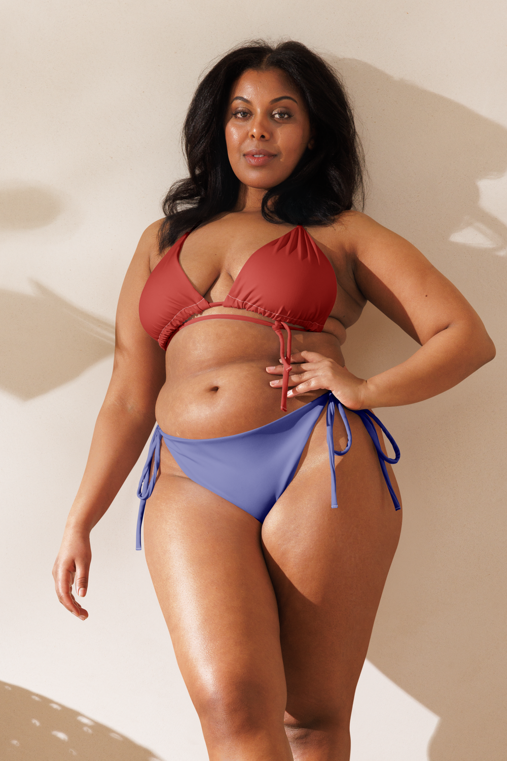 Bathers Beach Red Blue Recycled String Bikini