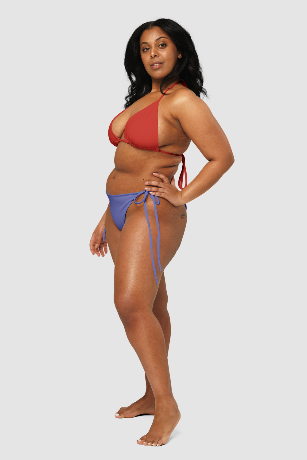 Bathers Beach Red Blue Recycled String Bikini