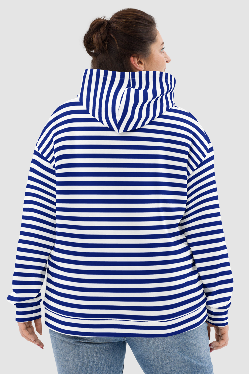 Casual Urban Navy Stripe Hoodie