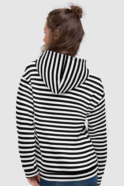 Casual Urban Black Stripe Hoodie