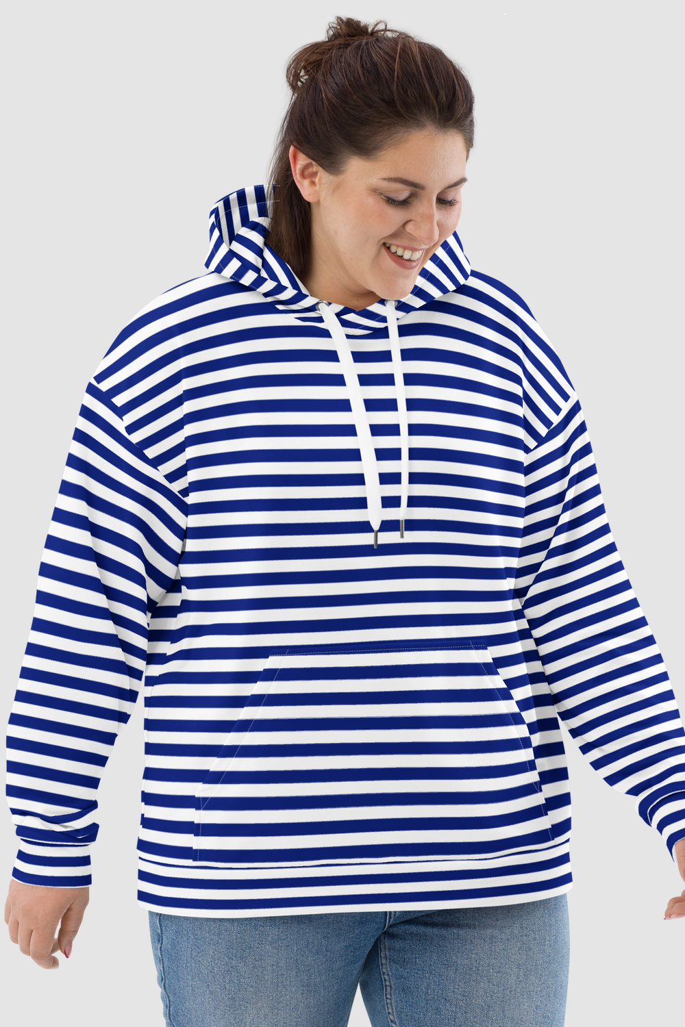 Casual Urban Navy Stripe Hoodie