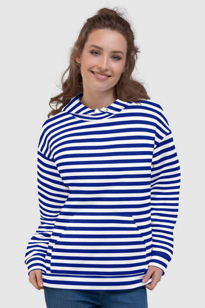 Casual Urban Navy Stripe Hoodie