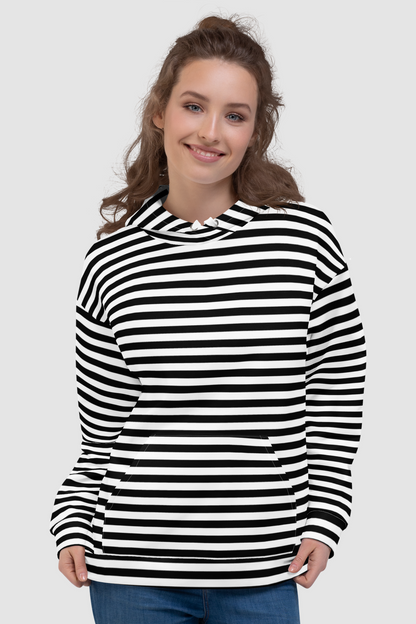 Casual Urban Black Stripe Hoodie