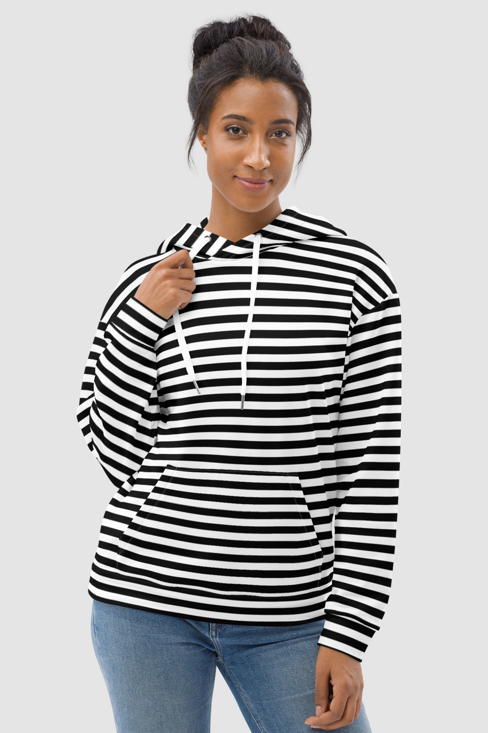 Casual Urban Black Stripe Hoodie