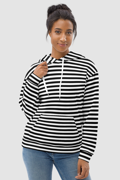 Casual Urban Black Stripe Hoodie