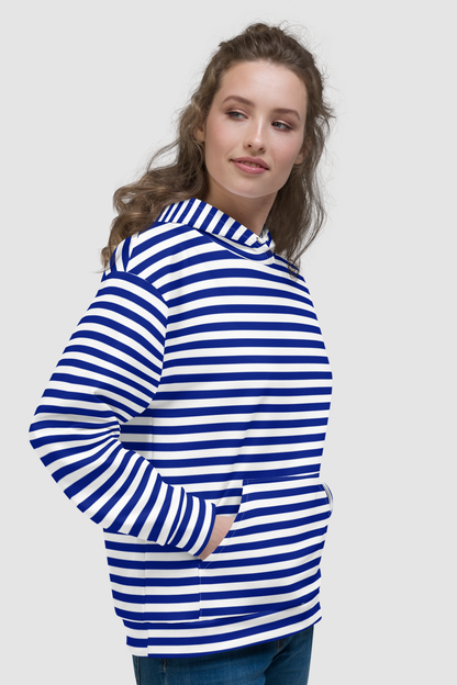 Casual Urban Navy Stripe Hoodie