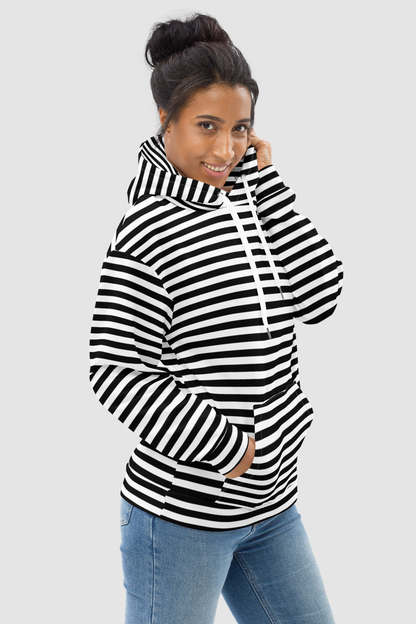 Casual Urban Black Stripe Hoodie