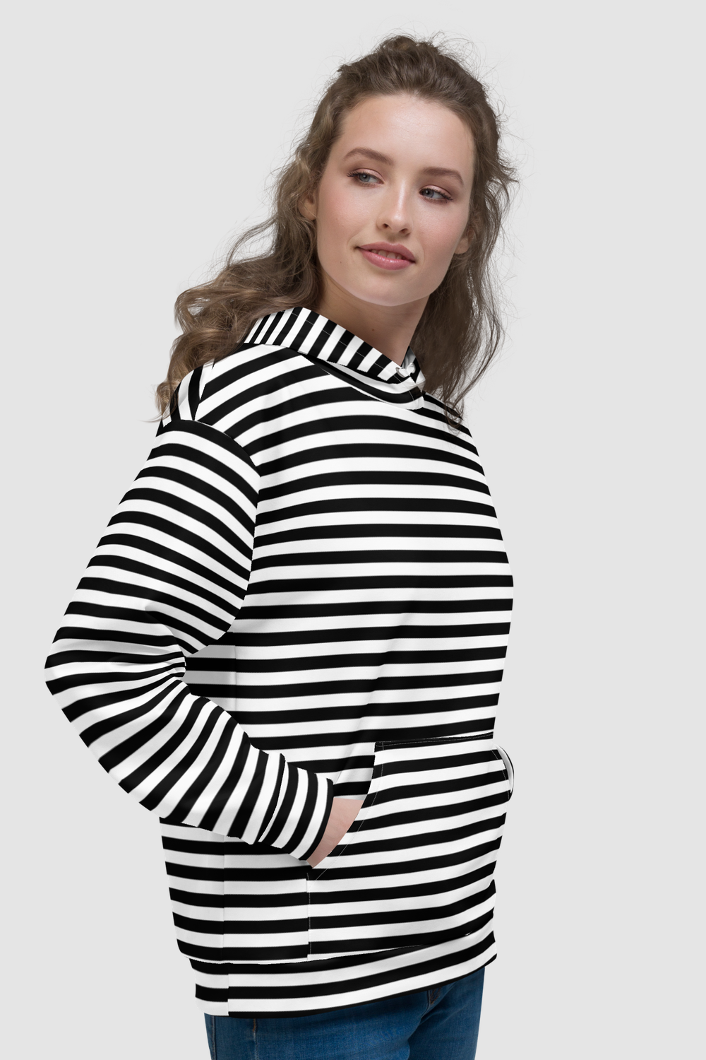 Casual Urban Black Stripe Hoodie