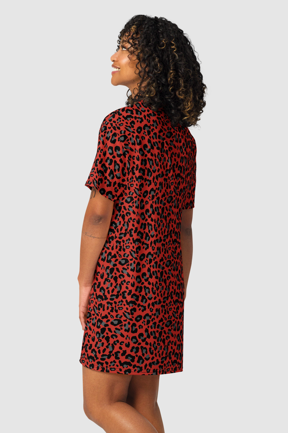 Harley Red Leopard Print T-Shirt Dress