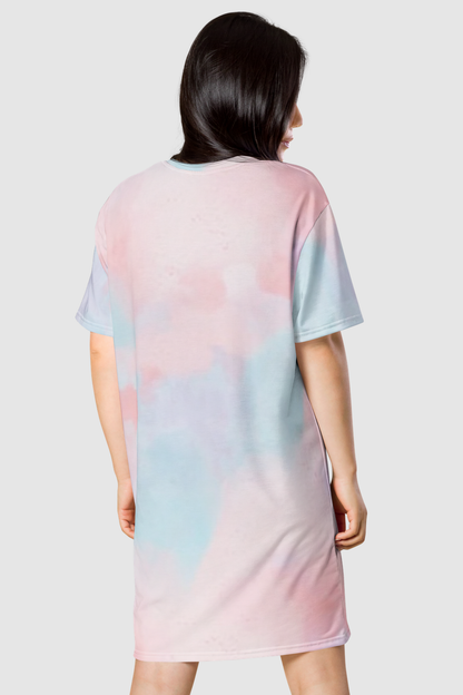 This Is My Subway Shirt Faded Tie-Dye T-Shirt Dress