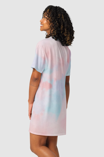 This Is My Subway Shirt Faded Tie-Dye T-Shirt Dress