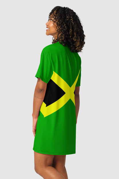 Classic Jamaican Flag T-Shirt Dress