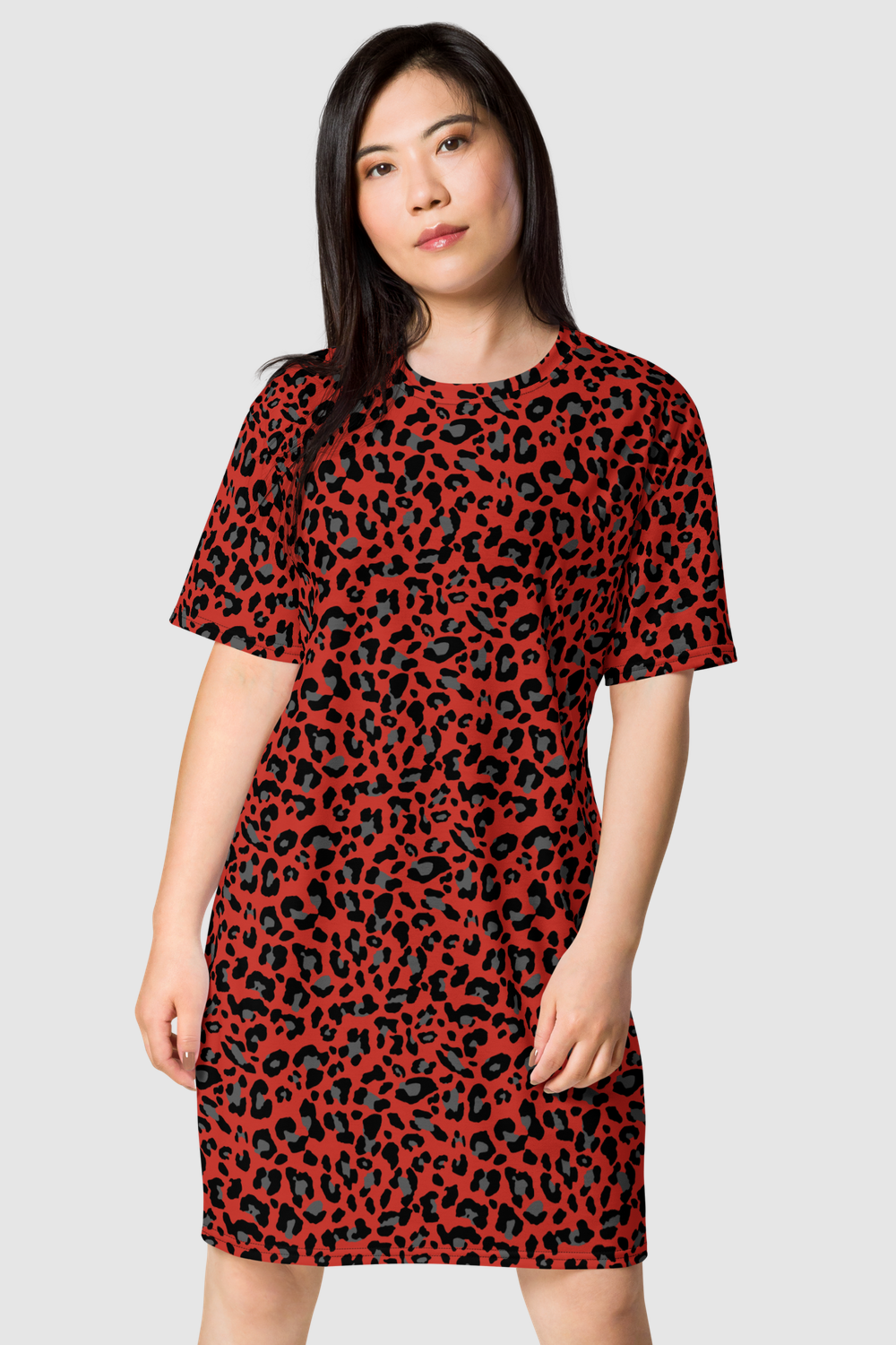 Harley Red Leopard Print T-Shirt Dress