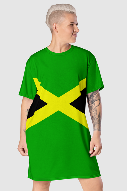 Classic Jamaican Flag T-Shirt Dress