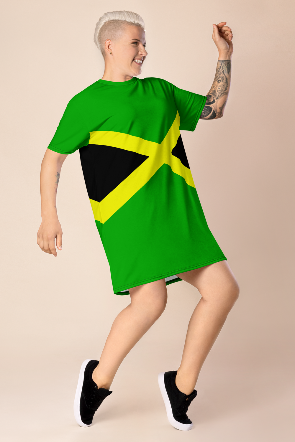 Classic Jamaican Flag T-Shirt Dress