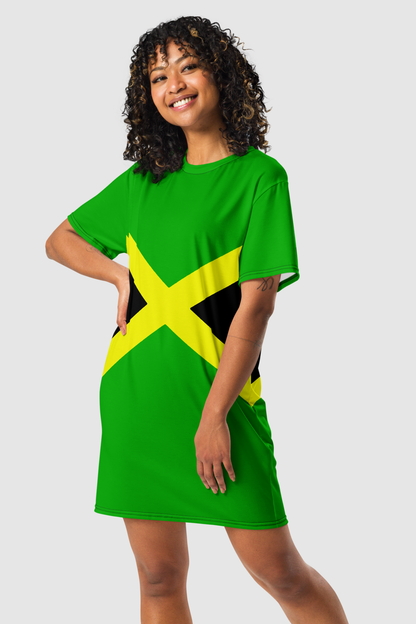 Classic Jamaican Flag T-Shirt Dress